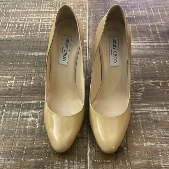 Jimmy Choo taupe patent wedges sz. 40 - Picture 2 of 5